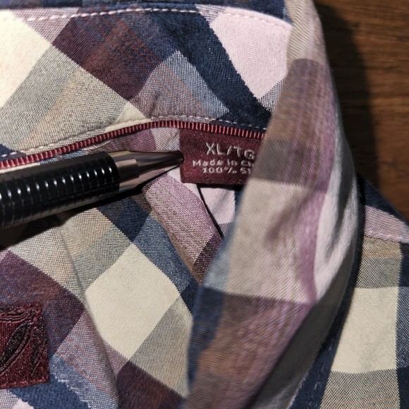 Tommy Bahama Men's 100% Silk Button Down Shirt Check Multi Colored Size XL - Picture 5 of 9